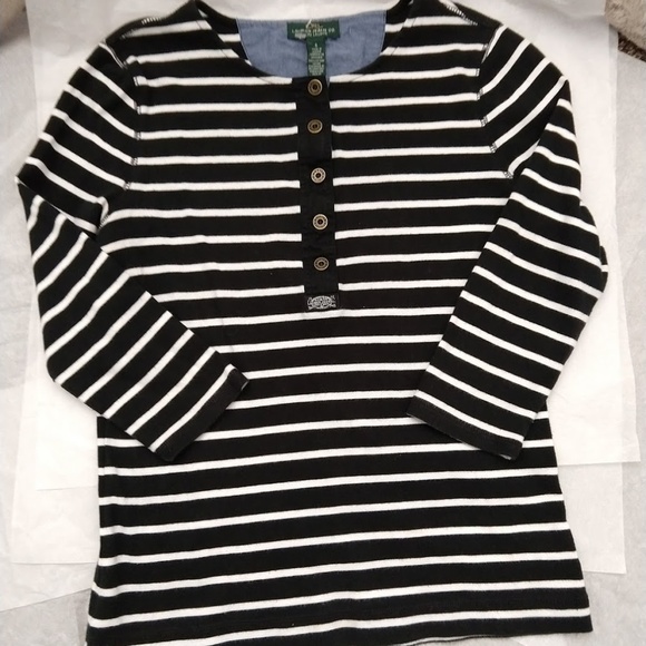 Ralph Lauren Jeans Co. Stripe Cotton Top. - Picture 2 of 3